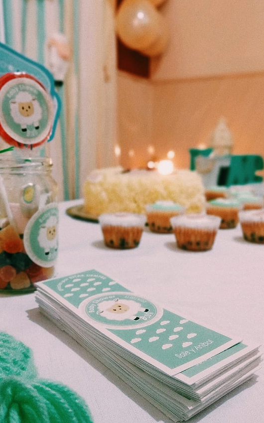 Calcos, lonitas, imanes, tarjeta digital, decó en Baby Shower