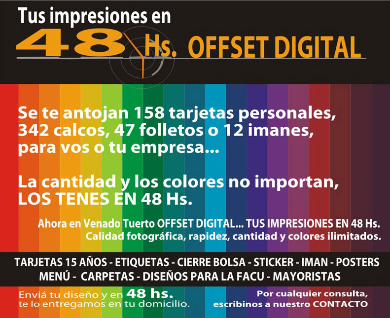 Impresiones color en 48hs. Tarjetas, folletos, posters, cierre bolsa y etiquetas by gráfica María Salas